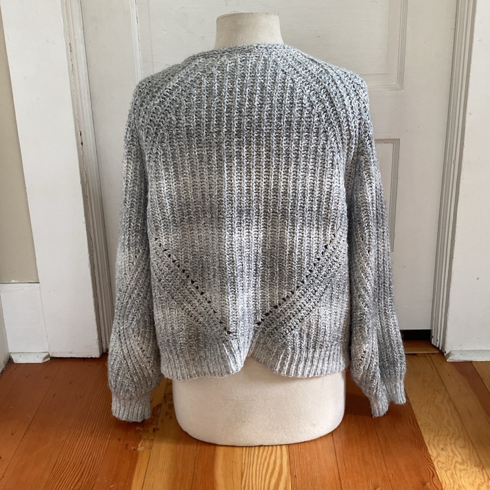 Aerie Gray Women's Chunky Knit Cardigan Sweater Large - Picture 3 of 5